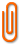 中くらいで太めのクリップのアイコン オレンジ