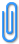 中くらいで太めのクリップのアイコン 濃い水色